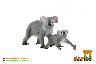 Obrázek z Koala medvídkovitý 2ks samice s mládětem zooted plast 4-6cm v sáčku 